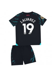 Manchester City Julian Alvarez #19 Jalkapallovaatteet Lasten Kolmas peliasu 2023-24 Lyhythihainen (+ Lyhyet housut)